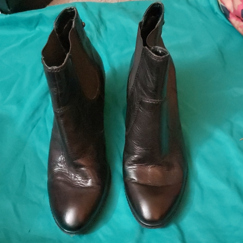Anne Klein iflex Black Leather Booties SZ 8.5